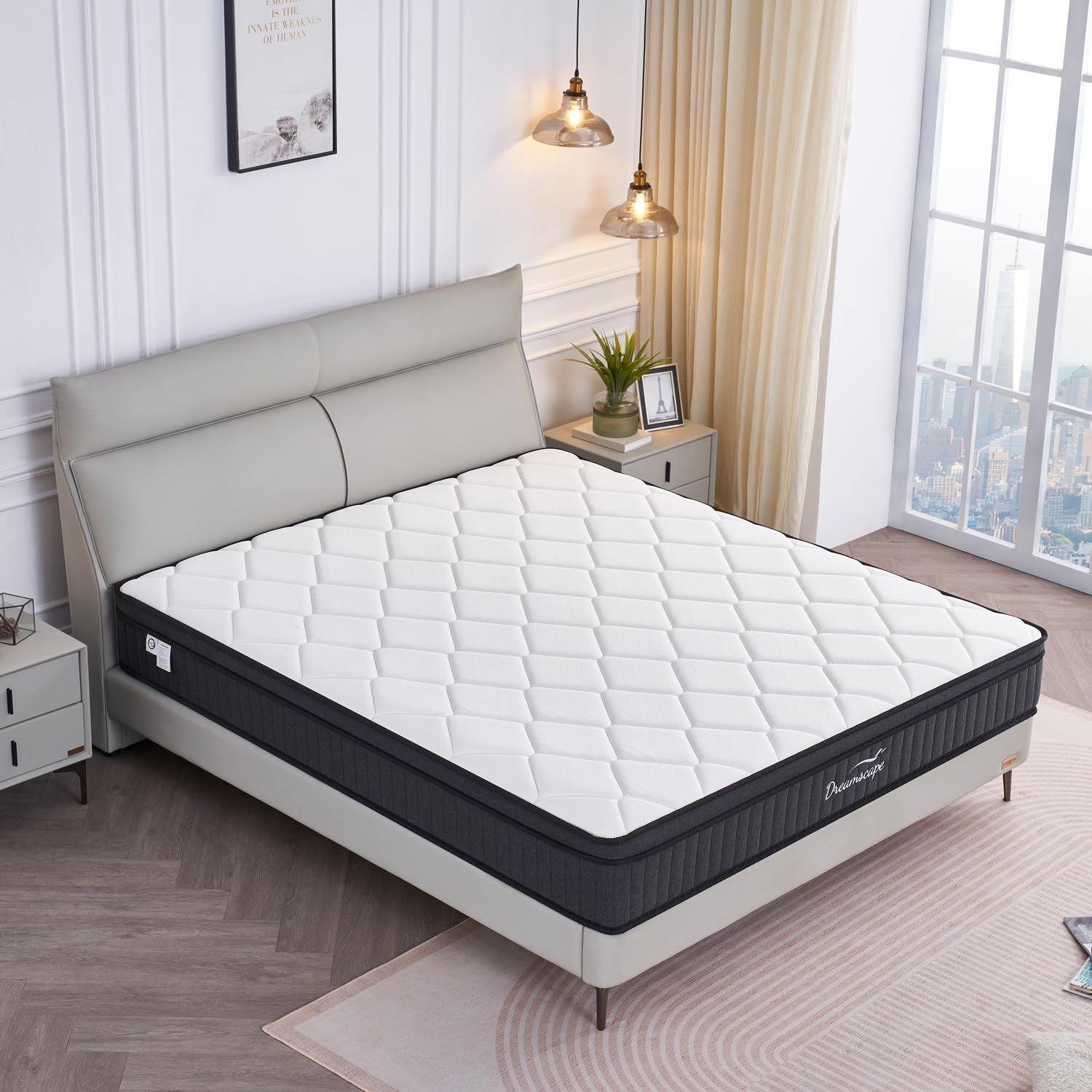 Dreamscape Full Size Mattress, 10 Inch Full Mattress In A Box, Memory Foam Hybrid Mattress With Individual Pocket Spring For Mot